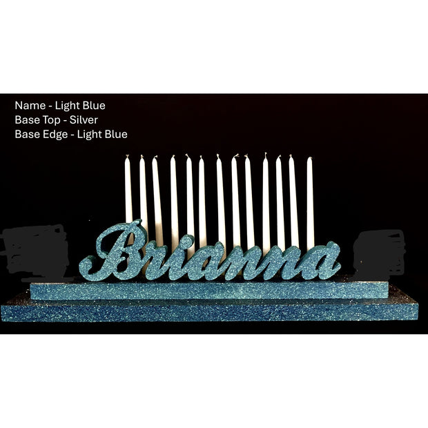 Candle Lighting Display- Joined Letters Font Script MT Bold