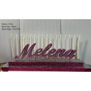 Candle Lighting Display- Joined Letters Font Script MT Bold