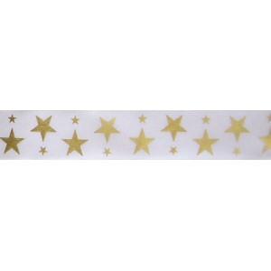 White w/Gold stars Ribbon