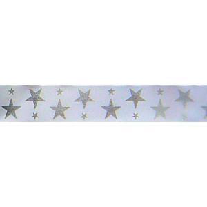 White w/Silver stars Ribbon