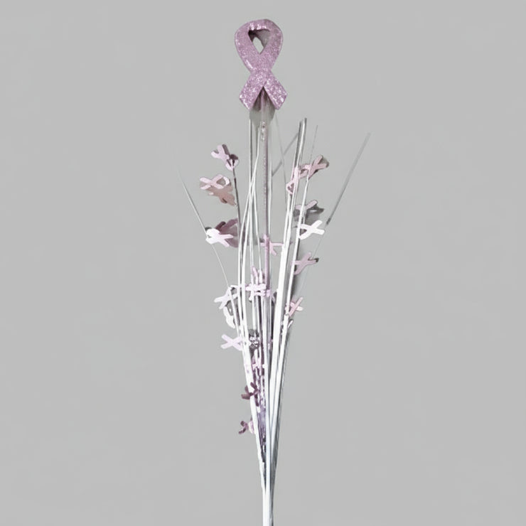 Glitter Top Pink Ribbon Spray