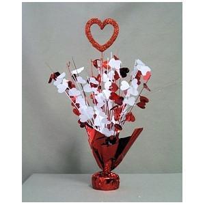Glitter Top Heart Weight - Red & White