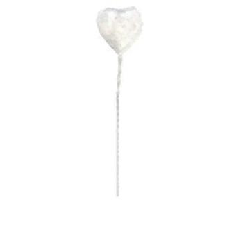 Puffy Glitter Heart, White