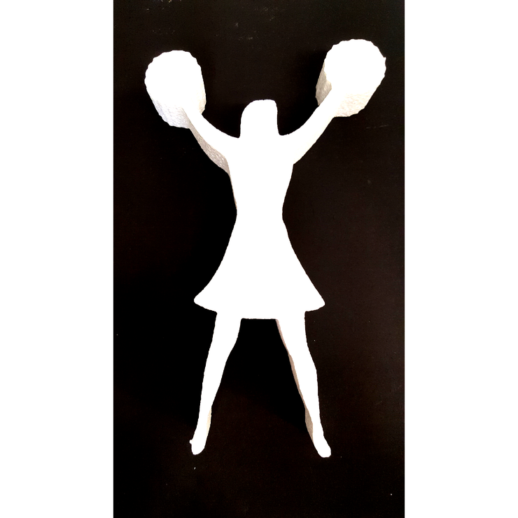 Cheerleader and Pom Pom Cutout